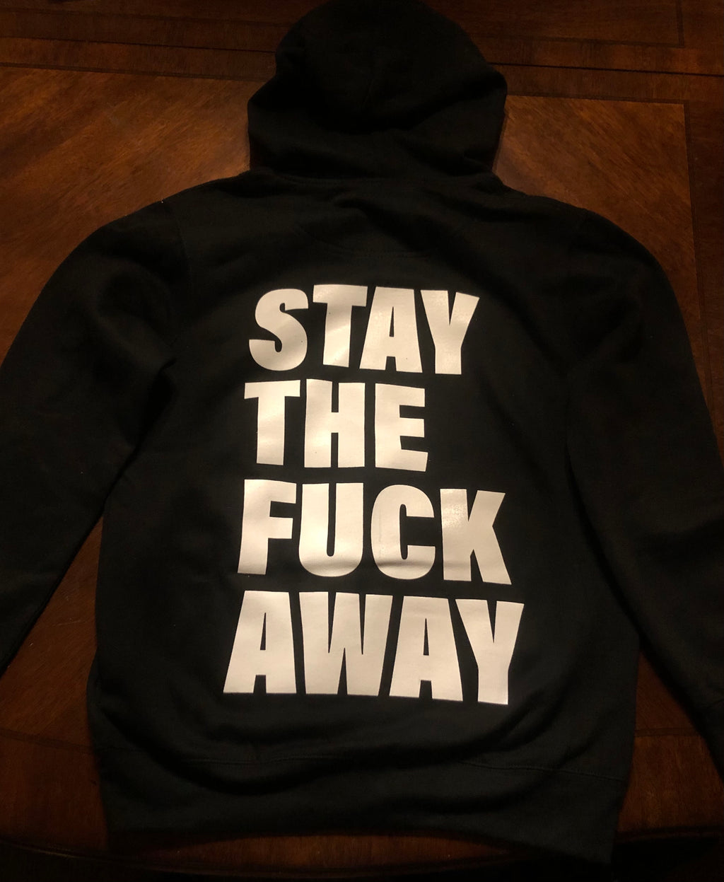 Black unisex Zip jacket hoodie with print in the back
