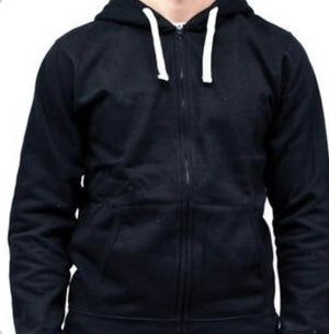 Black unisex Zip jacket hoodie with print in the back